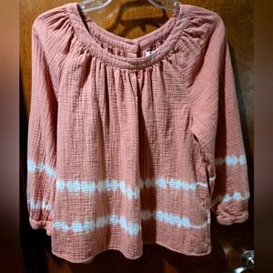 Madewell Tie-Dye Lightspun Wide-Neck Cuffed Sleeve Top - M